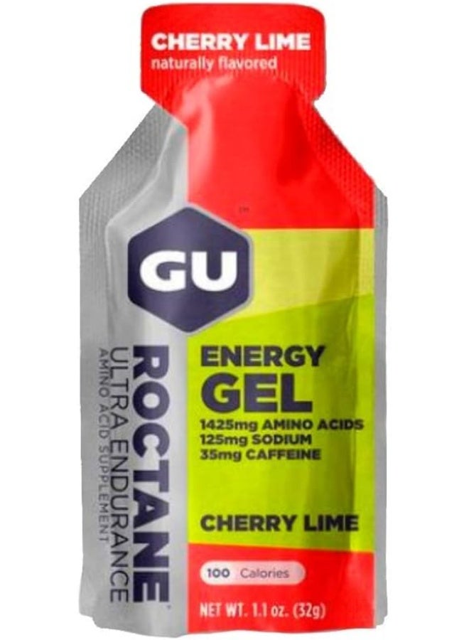 Gu Energy Roctane Ultra Endurance Energy Gel, 24-Count (Cherry Lime, 24-Count) - Image 1